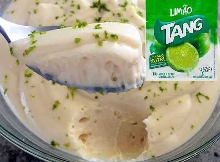 Mousse de Limão com Suco Tang