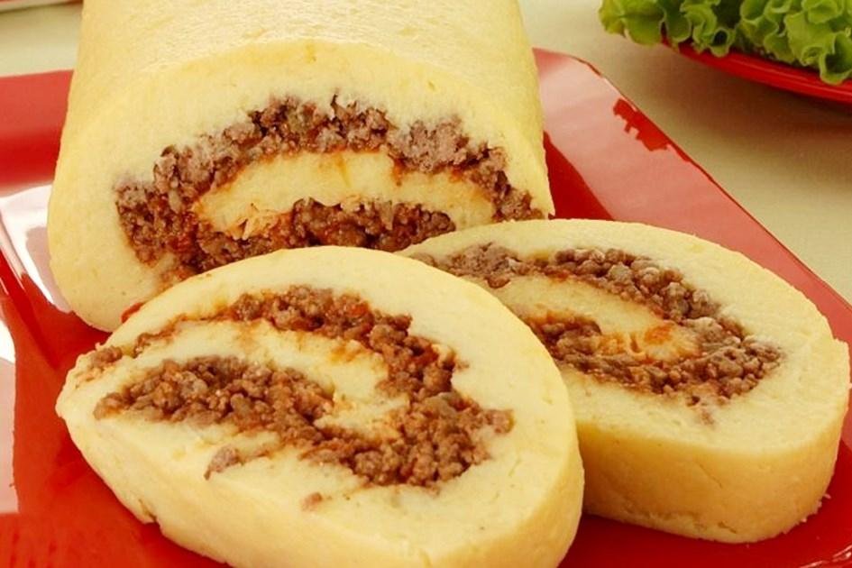 rocambole de batata com carne moída