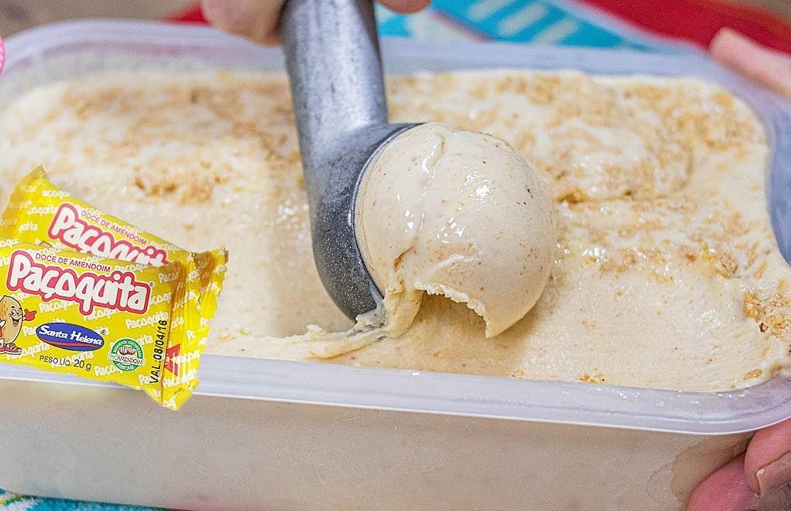 sorvete de paçoca cremoso