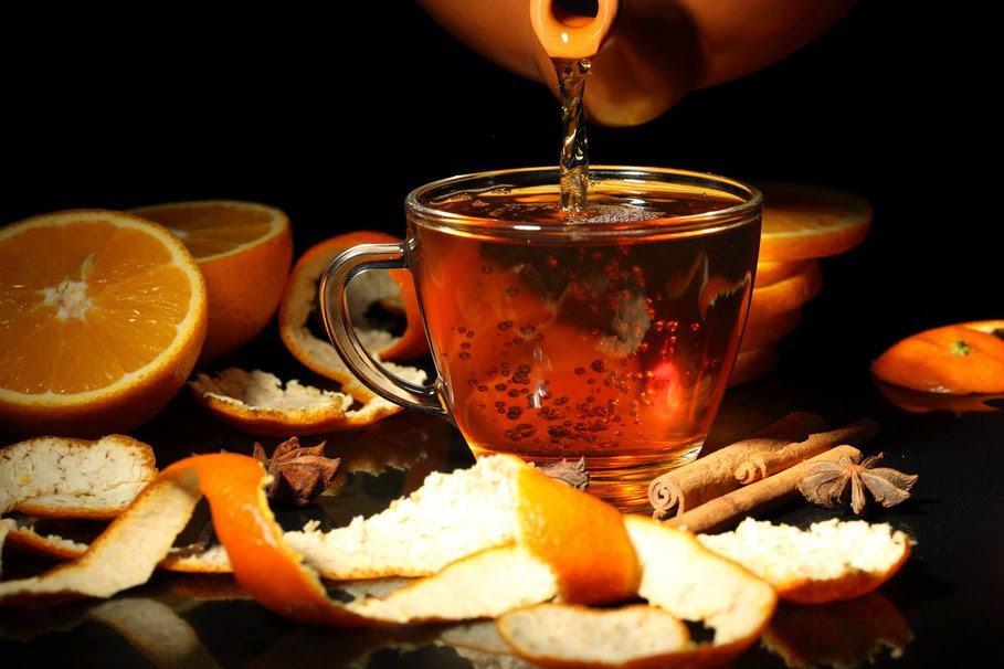 chá da casca da laranja