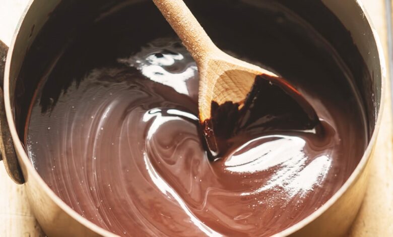 calda de chocolate para bolo