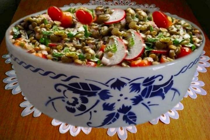 salada de lentilha com rabanete