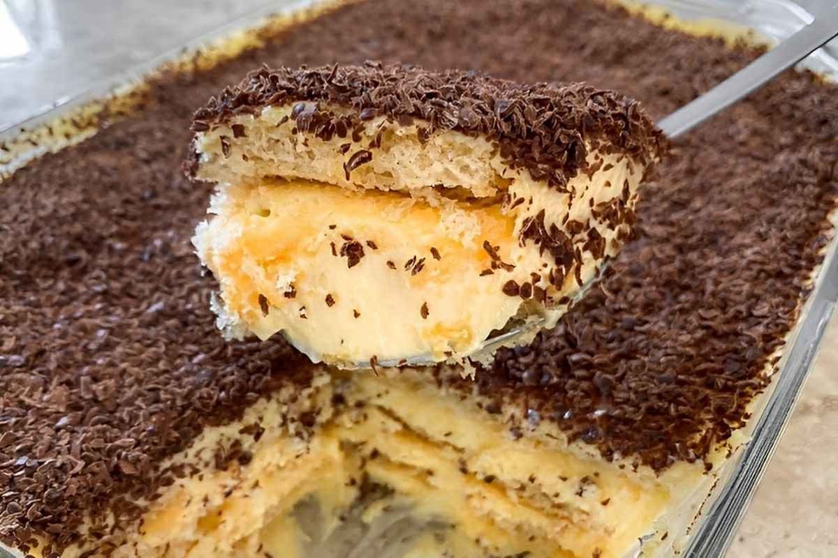 pavê de liquidificador cremoso e delicioso que fica pronto em