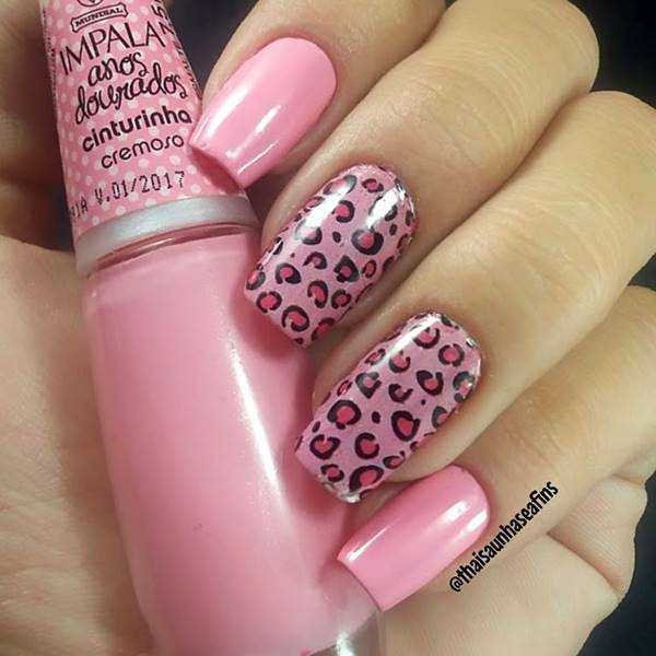 80 fotos de unhas bonitas decoradas em cor de rosa 16