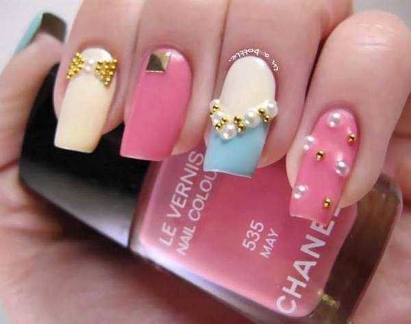 80 fotos de unhas bonitas decoradas em cor de rosa 23