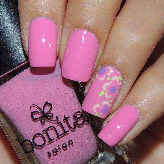 80 fotos de unhas bonitas decoradas em cor de rosa 44