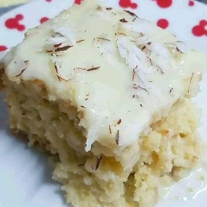 bolo de coco molhadinho com calda de três leites