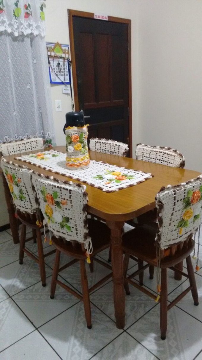 jogo de mesa em crochê