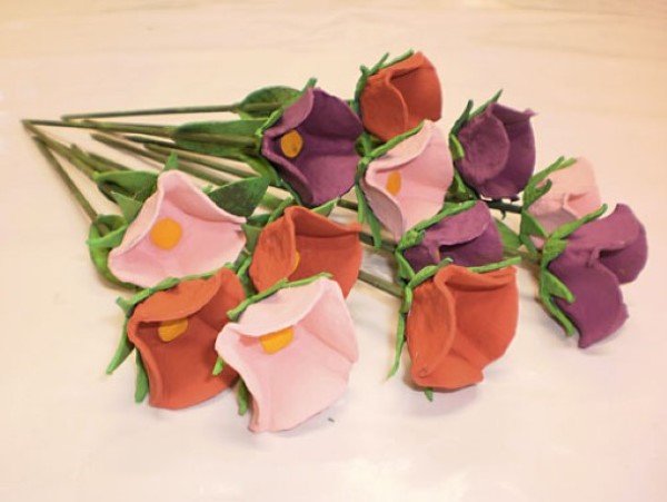 flores com caixa de ovo (Custom)