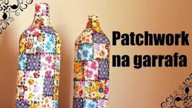 Como fazer garrafas decoradas com retalhos de tecido — Bau das DICAS