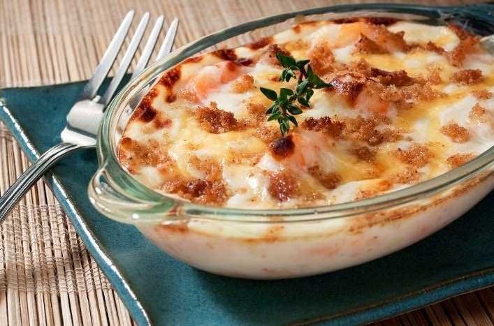 Receita de camarão gratinado