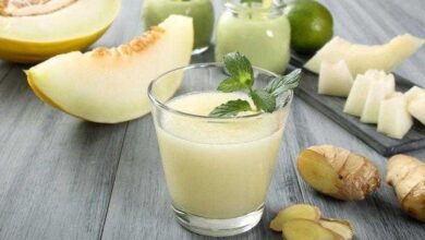 Suco de melão com hortelã e laranja para emagrecer f