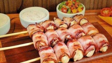 Espetinho De Frango Com Bacon • Bau Das DICAS