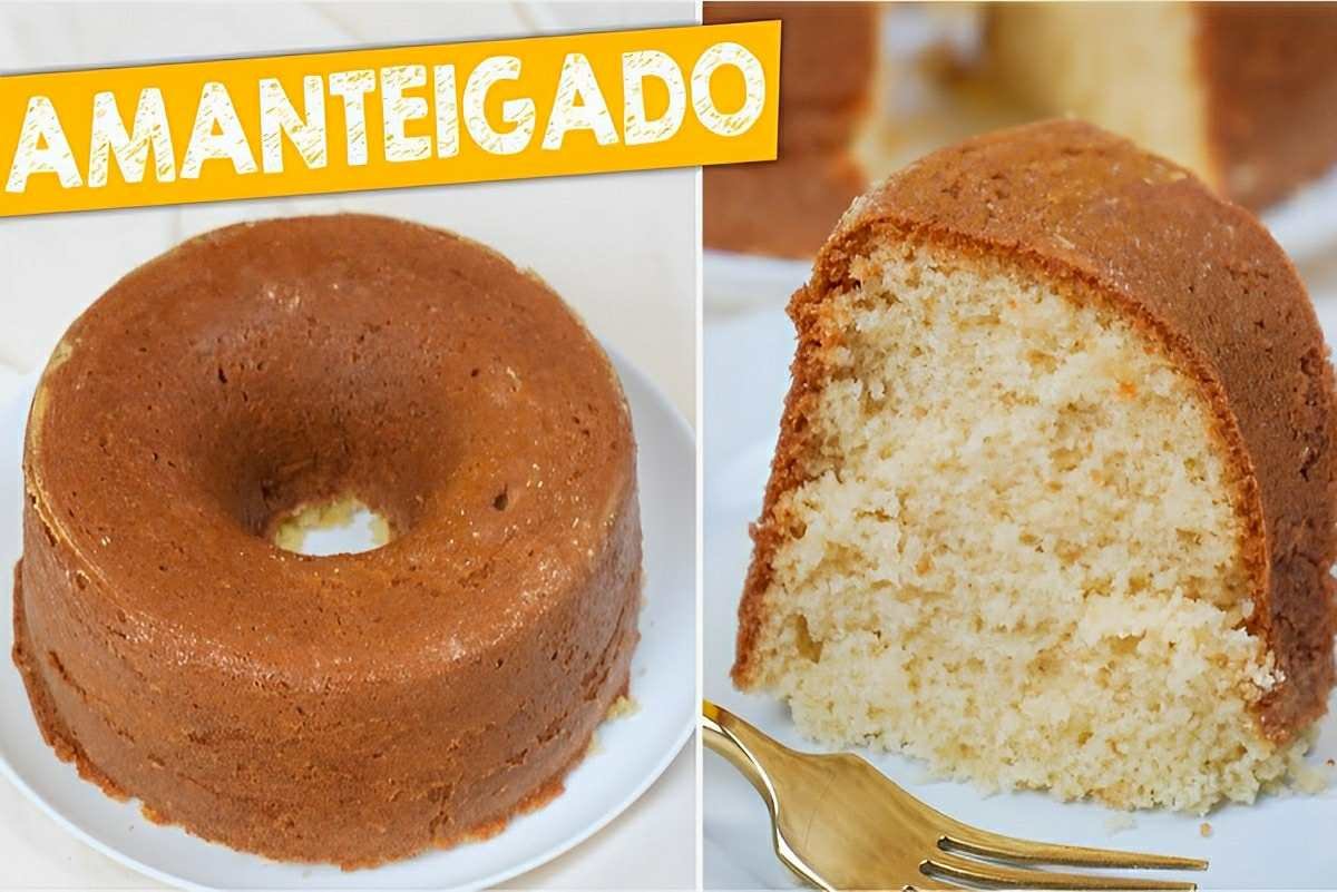 Bolo amanteigado batido à mão muito simples fofinho e delicioso