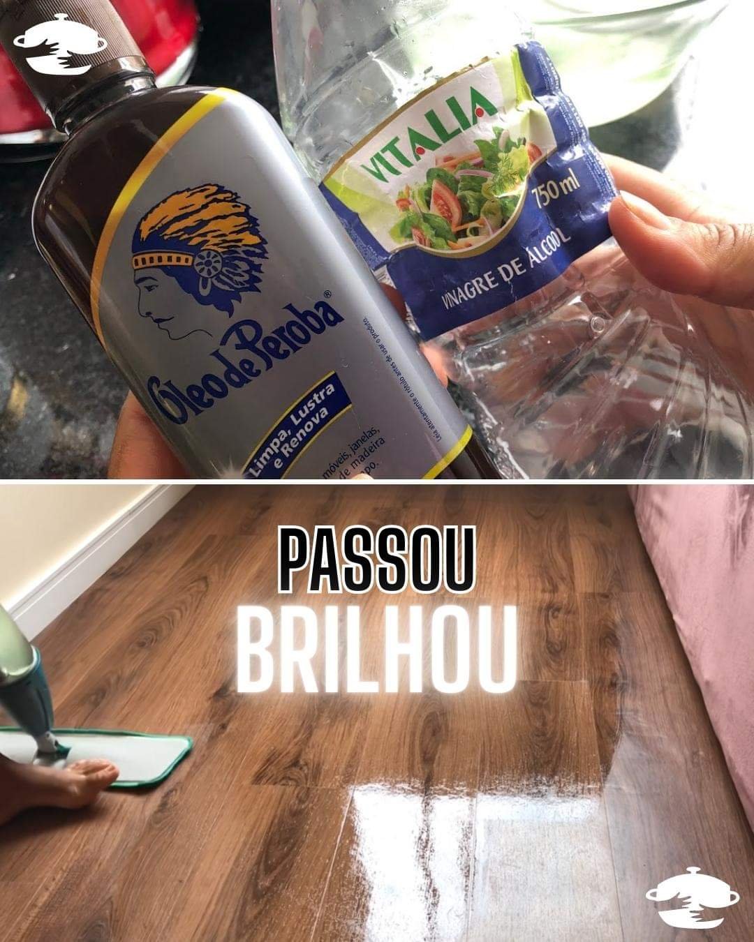 Limpador caseiro para chão que limpa e da brilho