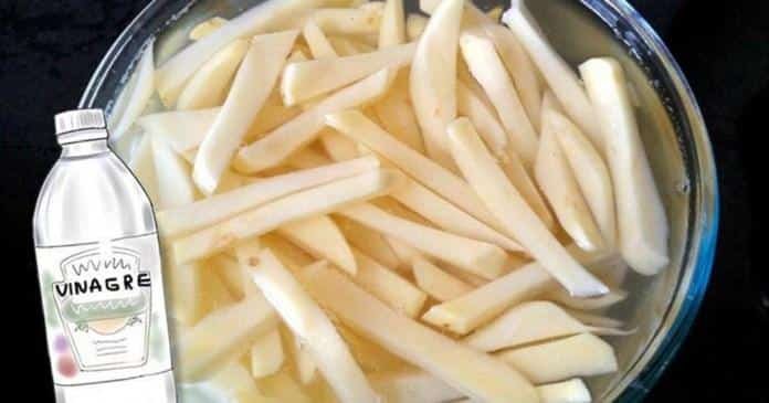 Truque caseiro para fazer batatas fritas secas e crocantes