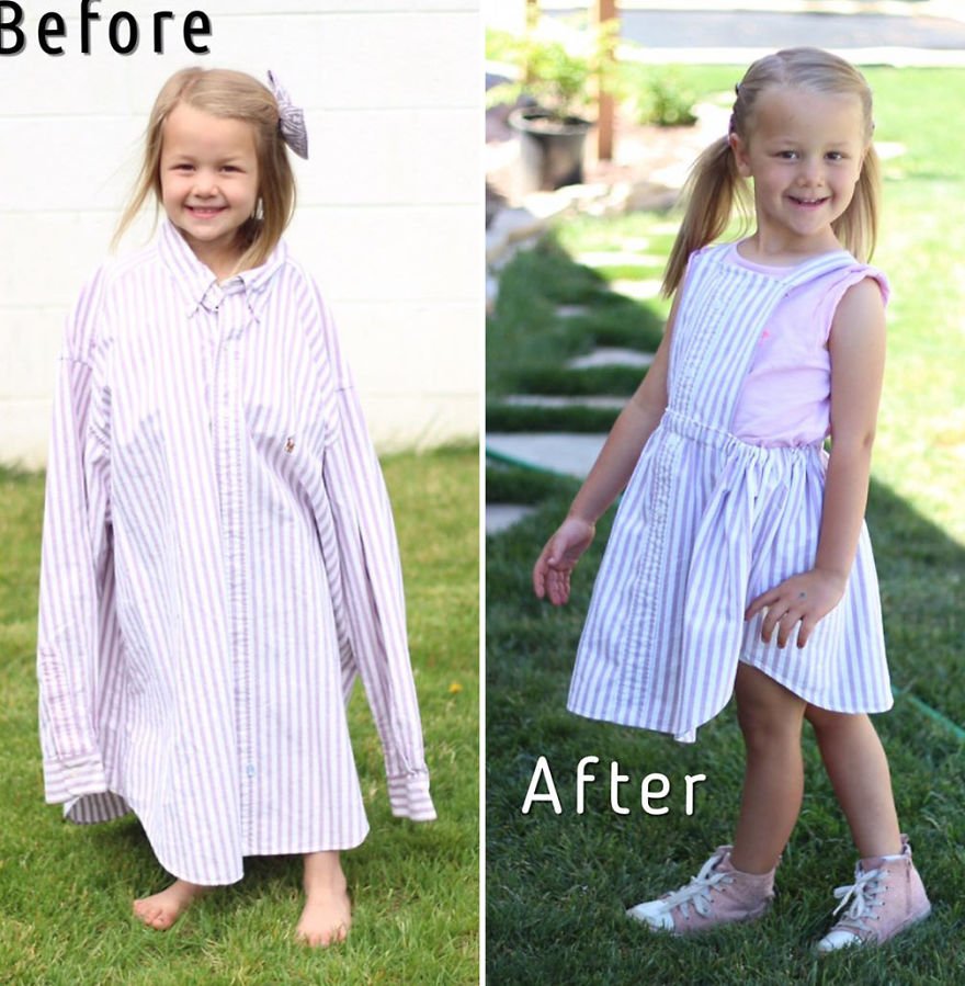 1503522423 136 mae usa camisas antigas para fazer vestidos para as filhas e o resultado e incrivel