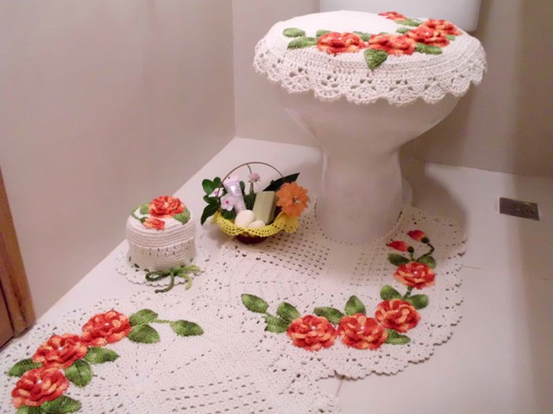 flor de croche para banheiro flor de croche para banheiro