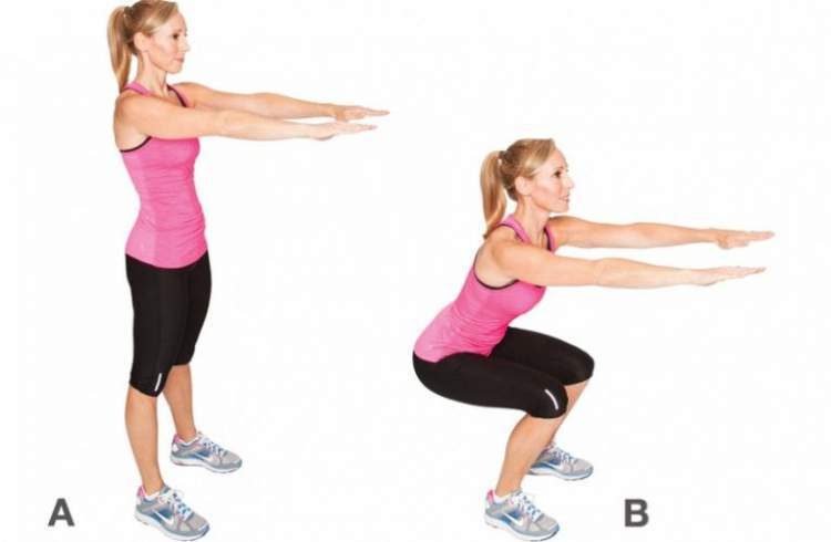 Agachamento básico é um dos melhores exercícios para levantar o bumbum