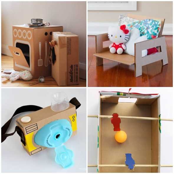 Brinquedos com Caixa de Papelão