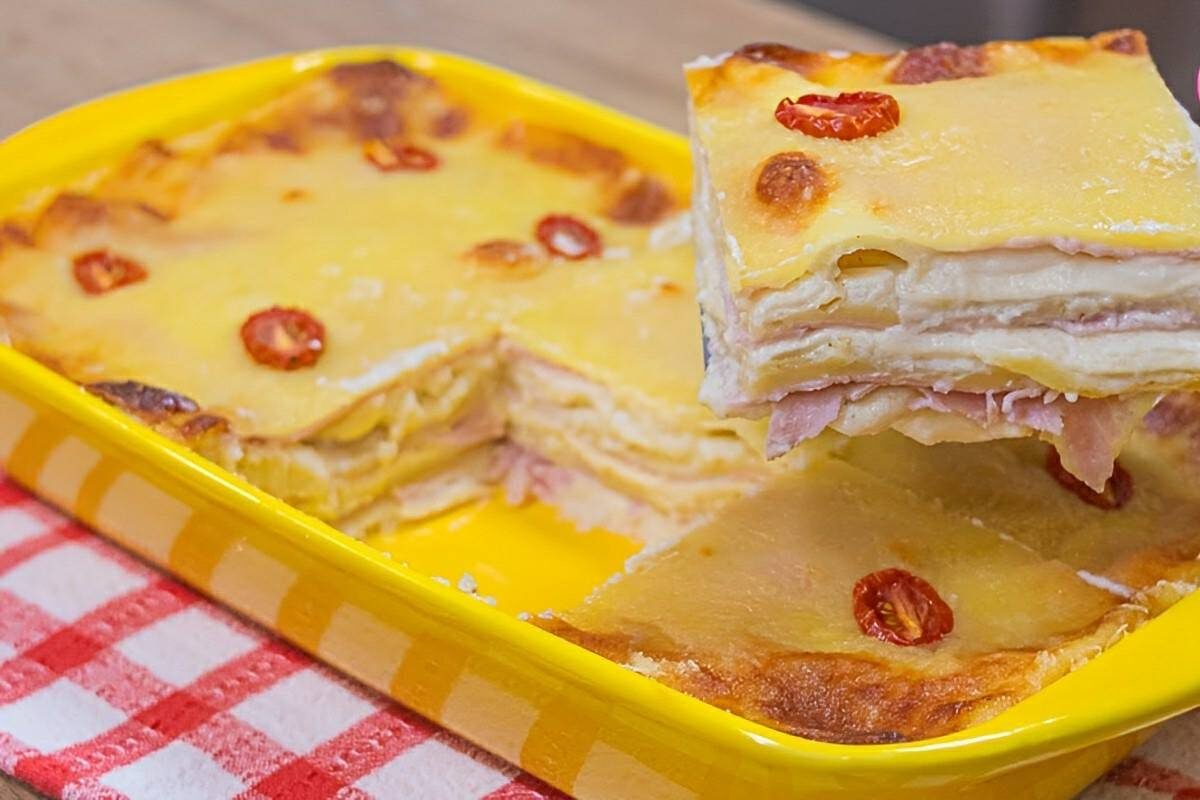 Lasanha de presunto e queijo ao molho branco uma receita fácil e deliciosa para o almoço em família