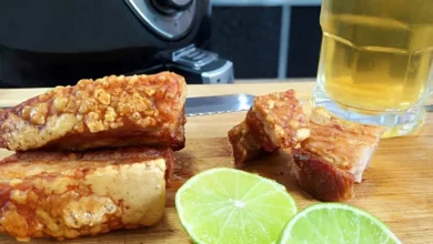 Torresmo na airfryer, fica sequinho e muito crocante