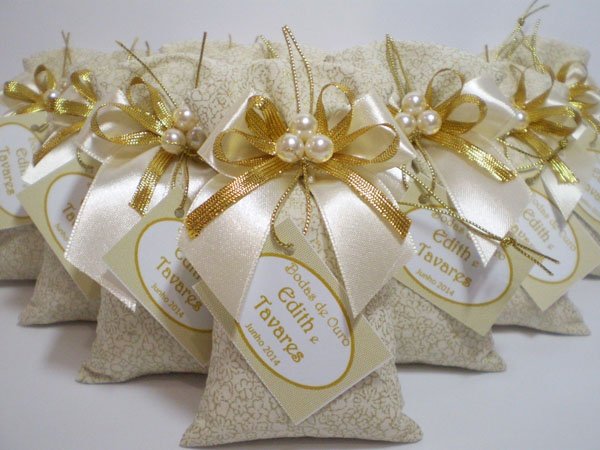 lembrança bodas de ouro sache