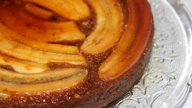Bolo de canela com banana