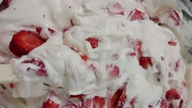 Creme belga com morangos