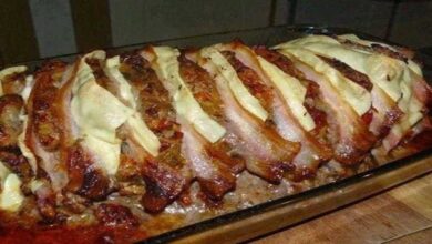 Lombo de Porco Recheado com Queijo e Bacon