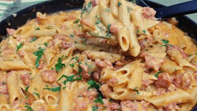 macarrão com calabresa na pressão super cremoso a