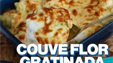 Couve-flor gratinada com 3 queijos, uma receita cremosa para encantar a todos