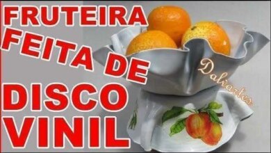 FRUTEIRA FEITA DE DISCO DE VINIL