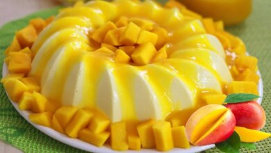 Mousse cremoso Feito com Manga