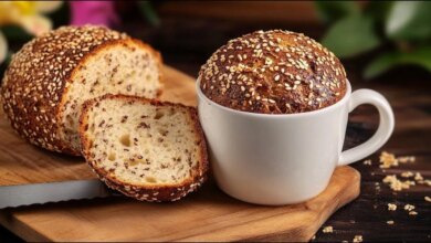 Pão de Caneca Saudável Sem Glúten e Sem Farinha: Fica Pronto em 5 Minutos